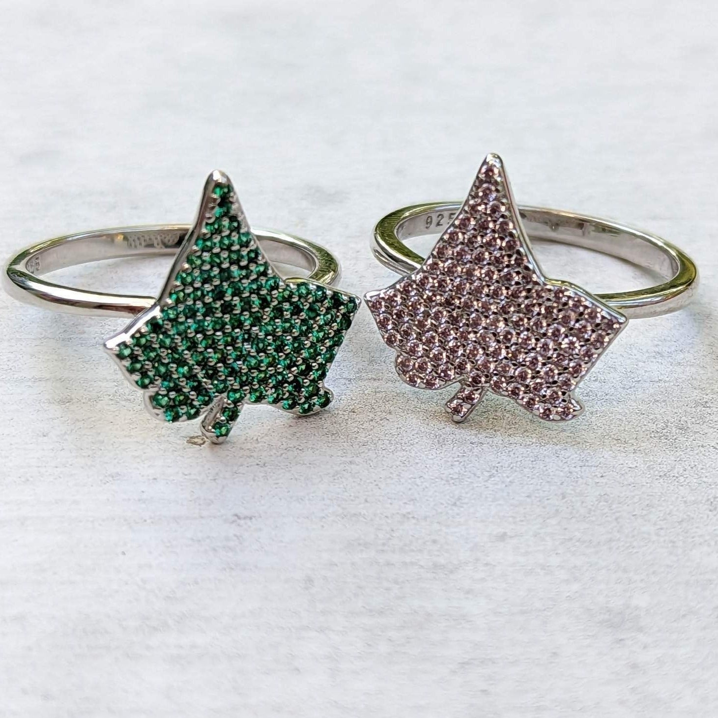 Ivy Leaf  Cubic Zirconia Rings