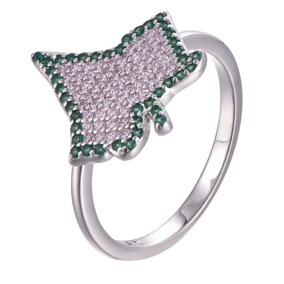 Pink & Green zirconia ring